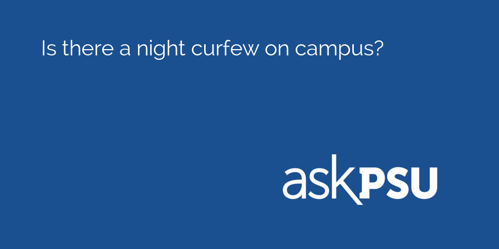 AskPSU's tweet photo. Is there a night curfew on campus?

Find out here: https://t.co/nfe18Txyt5 https://t.co/wN3om5OAwT