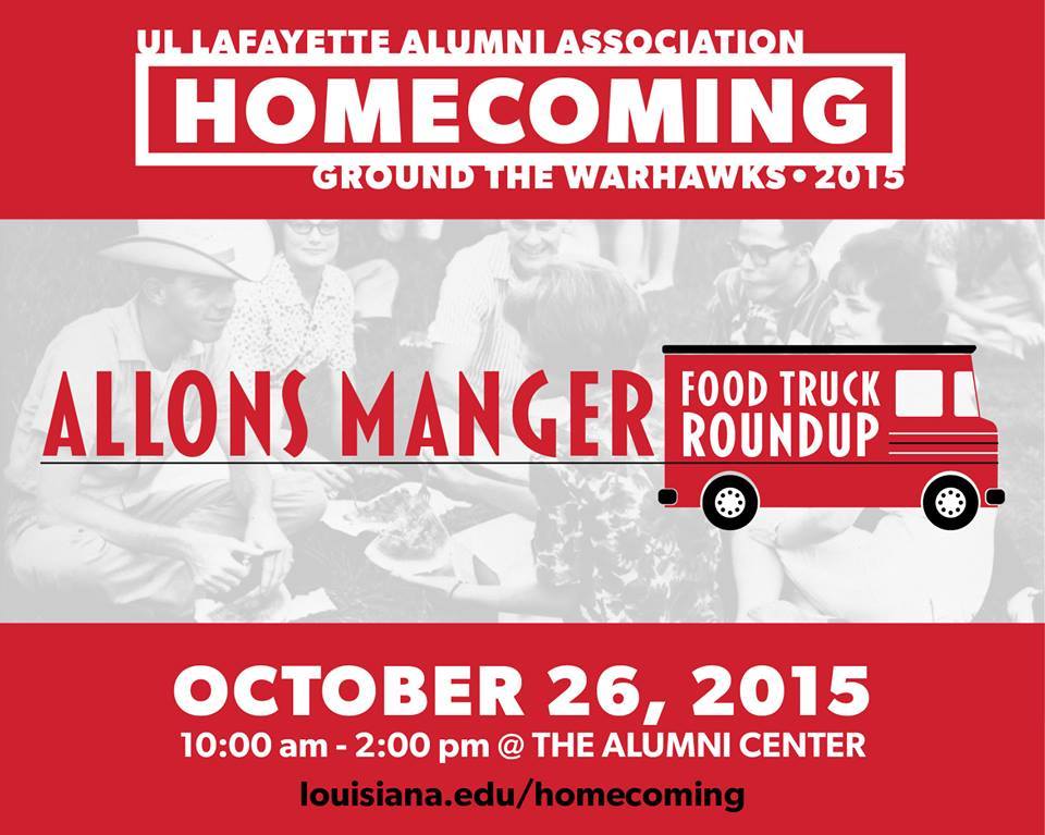 Needing lunch plans today? Swing by the @ulalumni Center for a #FoodTruckRoundUp #AllonsManger