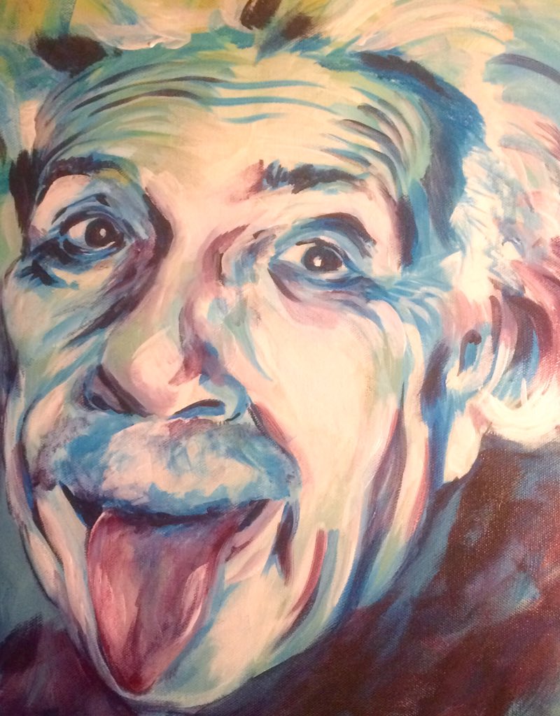 AlexHallART's tweet photo. Can you guess who this guy is? #portrait #painting #Einstein #justforfun #alexandrahall https://t.co/PDb0Nw8ZzN