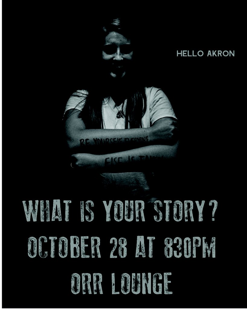 UAkronreslife's tweet photo. THIS Wednesday! Don't miss the opportunity to share your story! #HelloAkron #WhatisYourStory https://t.co/jNvLwCPKUw