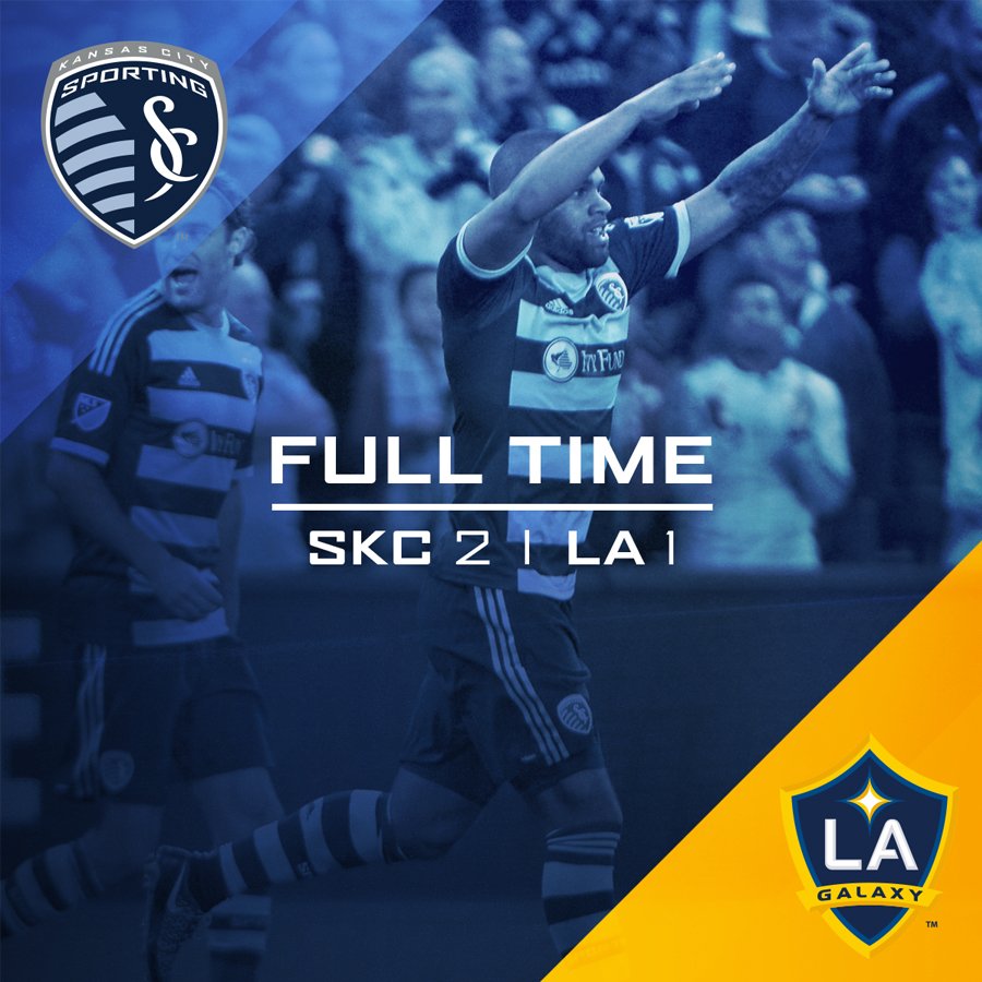 SportingKC's tweet photo. RECAP: #SportingKC clinches @Audi 2015 #MLSCupPlayoffs berth with 2-1 win over #LAGalaxy --> https://t.co/mwwWvTHjSH https://t.co/pHErs6Oc21