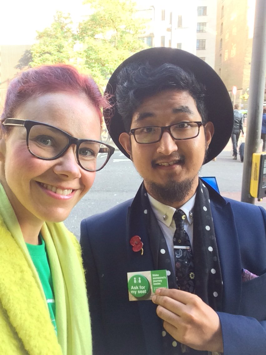 Me &amp; @djyeo supporting #askformyseat #londonbridge #makesomeonesjourneyeasier