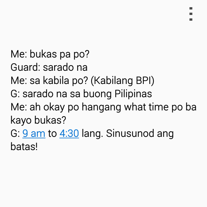 Roromeowy's tweet image. 4:40 pm today at BPI 
Hahaha galit na galit naman si Manong Guard! Pagod #basemode