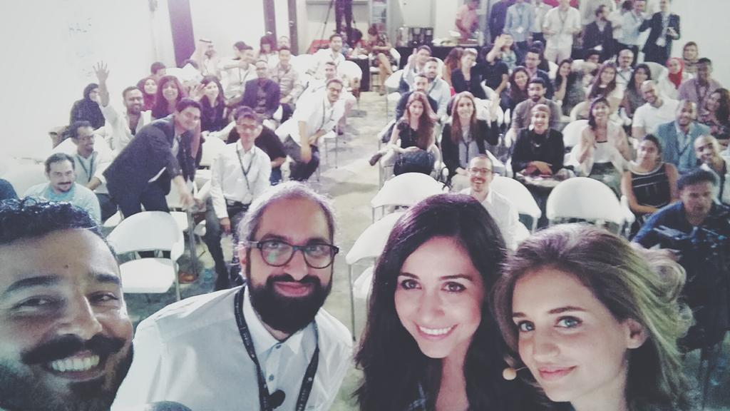 betheheadlight's tweet photo. Our co-founder @mohamedparham w/ @SultanAlQassemi @Dena @SARAHAMDAN  talking Future Of Journalism at #shapemena2015 https://t.co/iYInr70Qac