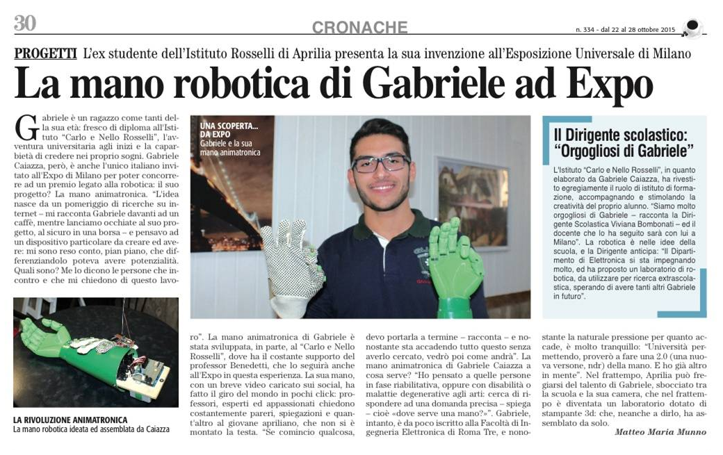 fmdigitale's tweet photo. #Handyhand di Gabriele IIS Rosselli di Aprilia con @RegioneLazio a @Expo2015Milano #MeetnoNeet @hype_foundation https://t.co/NN49l6wIxq