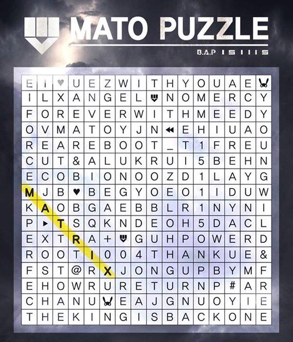 Sayhi_Korea's tweet photo. ♦ เฉลยภาพปริศนาการคัมแบ็คของศิลปินวง B.A.P #BAP #BAP151115 #MATOPUZZLE #MATRIX https://t.co/29FizKV3mx