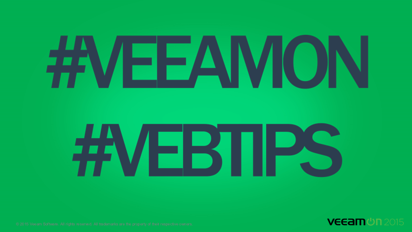10:45am Veeam Endpoint Backup FREE: Tips and Tricks. Join <a href="/MikeResseler/">Mike Resseler</a> and me at #VeeamON #VEBTIPS