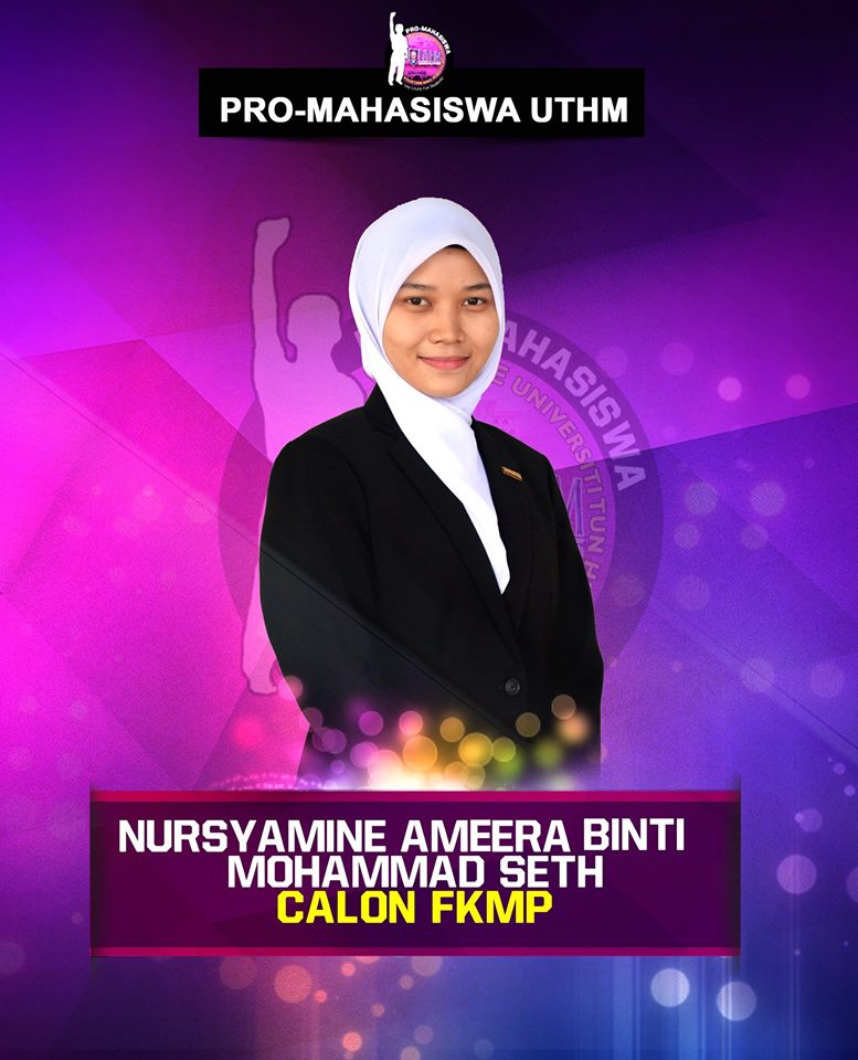 brodan_77's tweet photo. Calon Kerusi FKMP

Nursyamine Ameera Binti Mohammad Seth 

#HeilProM
#WeUniteForStudents
#IniKaliKitaPimpin https://t.co/YVQTMHdW85