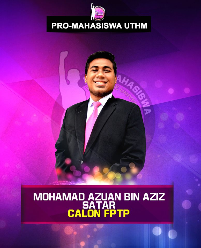 brodan_77's tweet photo. Calon Kerusi FPTP

Mohamad Azuan Bin Aziz Satar 

#HeilProM
#WeUniteForStudents
#IniKaliKitaPimpin https://t.co/yfcCoDrBGb