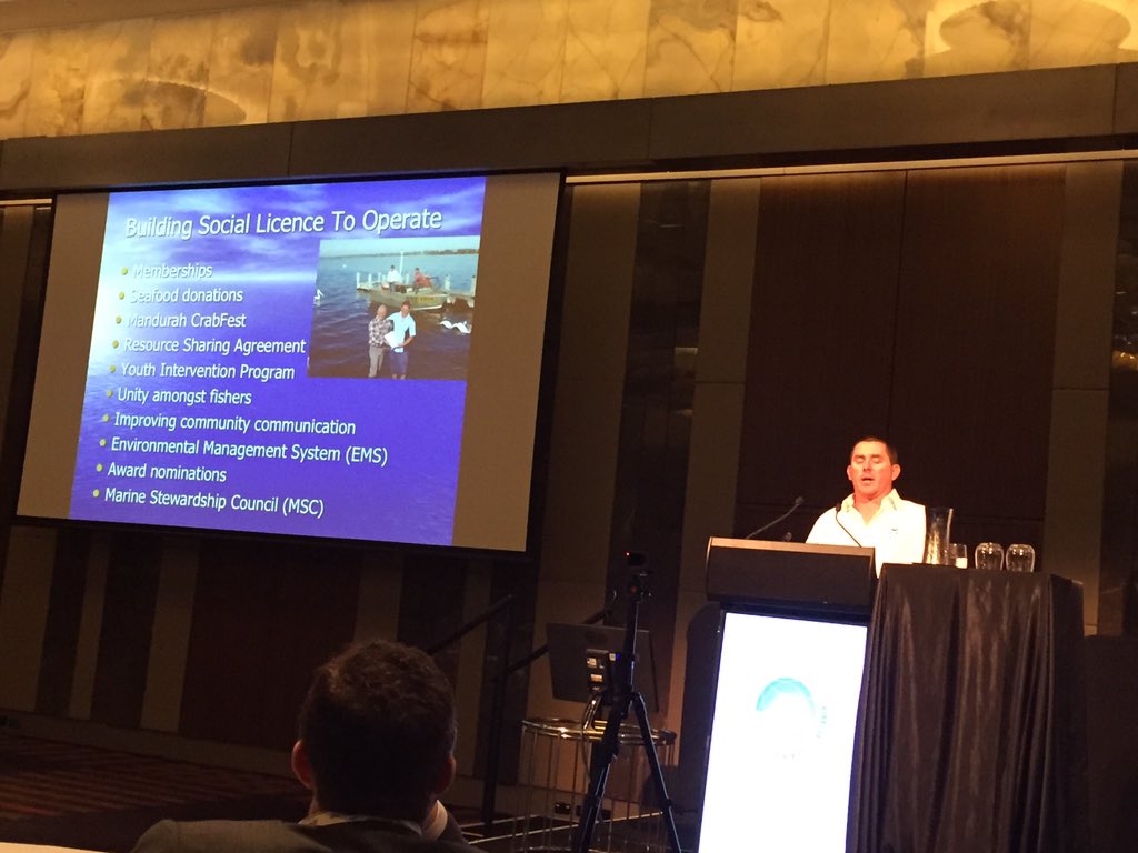 Damien Bell Mandurah crab fishery telling their story. #frdcnews #sd2015 #NSILP