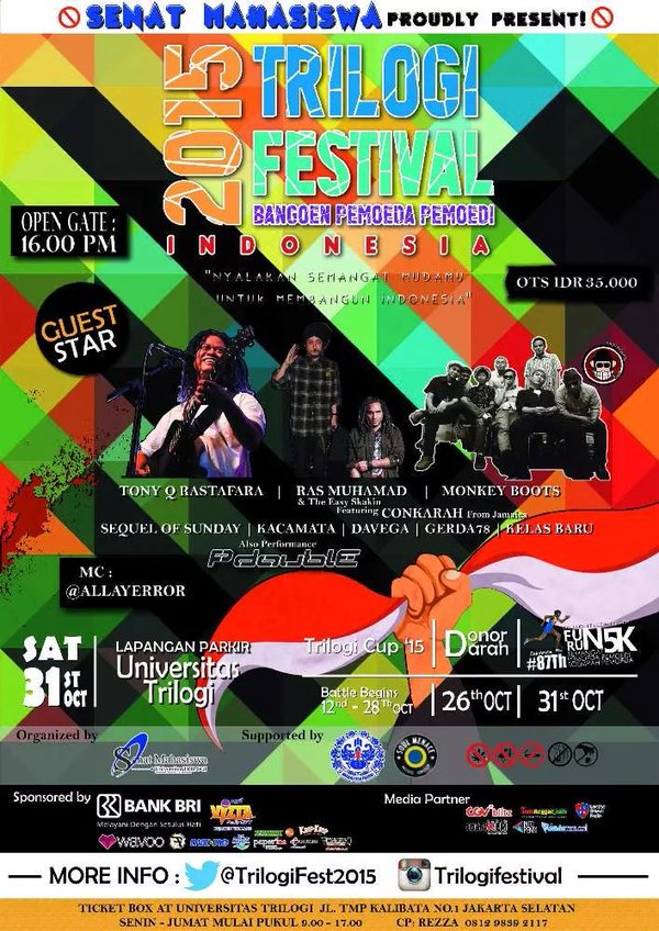 Tgl 31 Oktober ini kita main di Universitas Trilogi! Turn it up, boys!