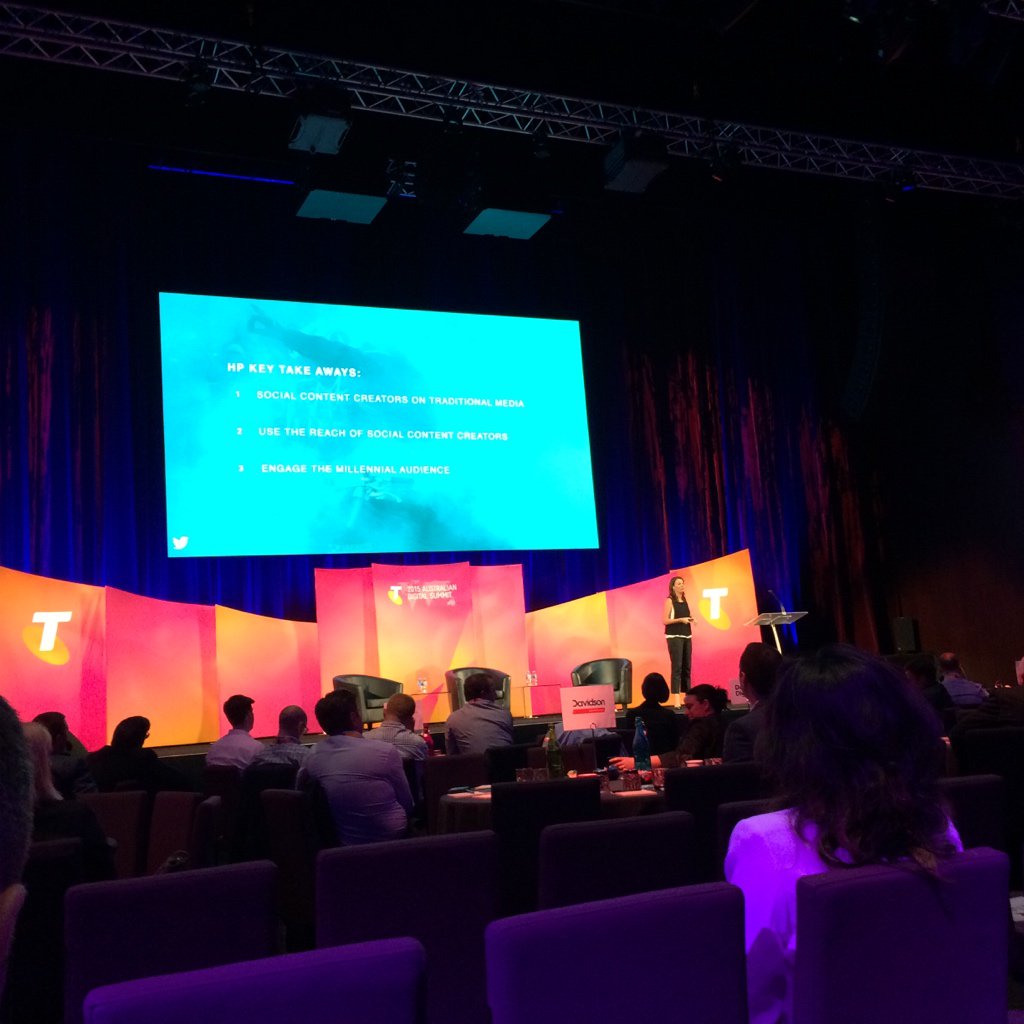 murudau's tweet photo. Be creative with videos! @kazstocks talks about modern TVC at #TelstraSummit https://t.co/aQeN2NVb7N