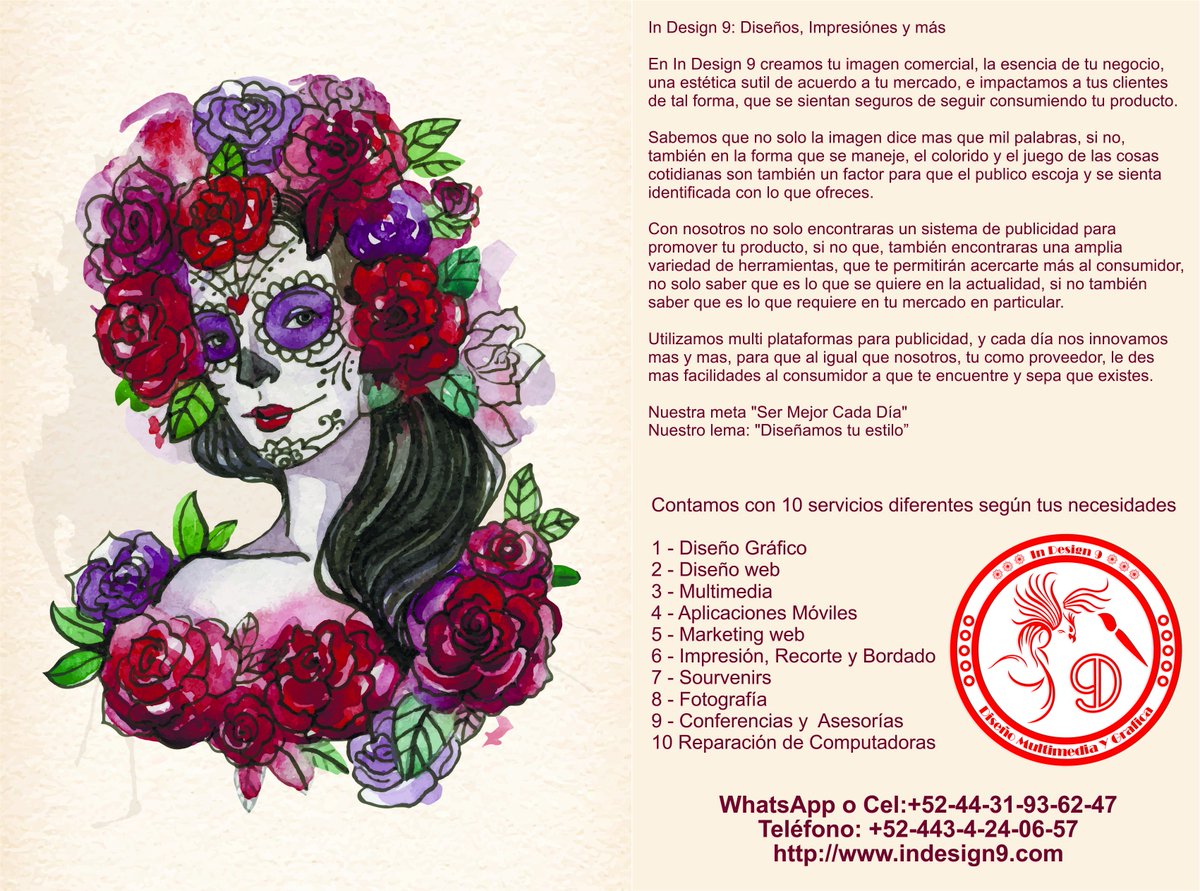 In_Design_9's tweet photo. Para este #DiaDeMuertos lo mejor en #Publicidad lo tenemos nosotros #InDesign9 diseño e impresión de #Morelia https://t.co/zEtQyjycSv
