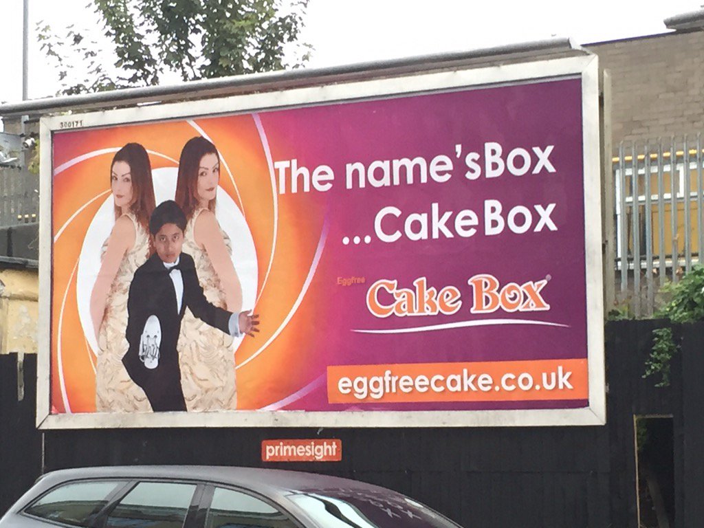JonoGoodman's tweet photo. Loving this new Bond movie ad...
'The man with the egg free cake'?!?!
#qualityadvertising https://t.co/mYFEBDqeud