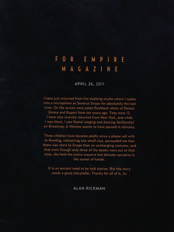 anamcara2709's tweet photo. Do you remember... Alan Rickmans message to Jo Rawling? #alanrickman #HarryPotter #SeverusSnape  @GFoAR @mexsCH https://t.co/SpRPAgeG30
