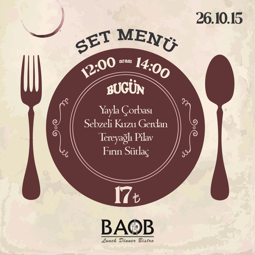 baob_bursa's tweet photo. BAOB Set Menü'de Bugün #baoblunchdinnerbistro #afiyetolsun #öğleyemeği https://t.co/j8vQb5SIh7