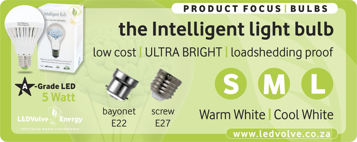 LEDVolve's tweet photo. LEDVolve | PRODUCT FOCUS | bulbs
#LEDVolve #IntelligentBulb #GreenSolutions #LoadShedding #lightbulb #cirobertson https://t.co/ZRbozhnpQP