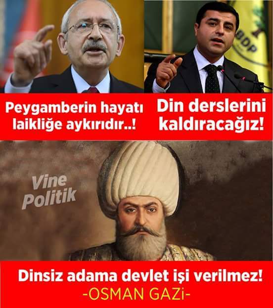 H_Bulteni's tweet photo. Osman Gazi ne güzel söylemiş...
Dinsiz Adama devlet görevi verilmez 
Devletini satana hiç verilmez....!! https://t.co/2OCDB2HCny