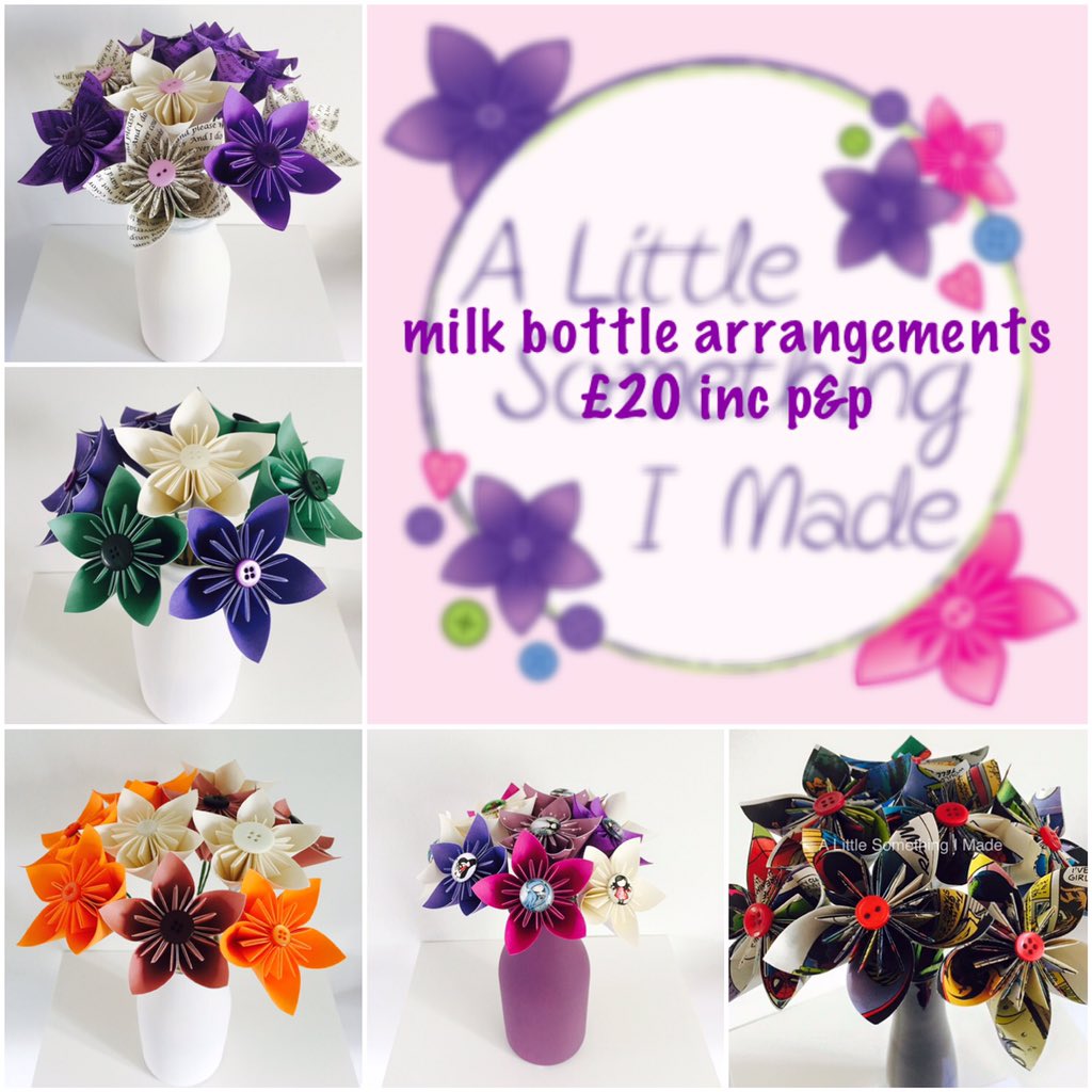 ALSIMflowers's tweet photo. Fabulous made to order milk bottle arrangements! Only £20 🌸 #htlmp #crafthour #craftbuzz https://t.co/IUmg3qiIr1