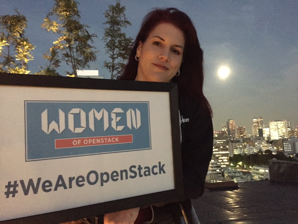 Cdash's tweet photo. Beautiful roof-top reception with the awesome women of OpenStack #WeAreOpenStack https://t.co/cMU3ZYx4F4