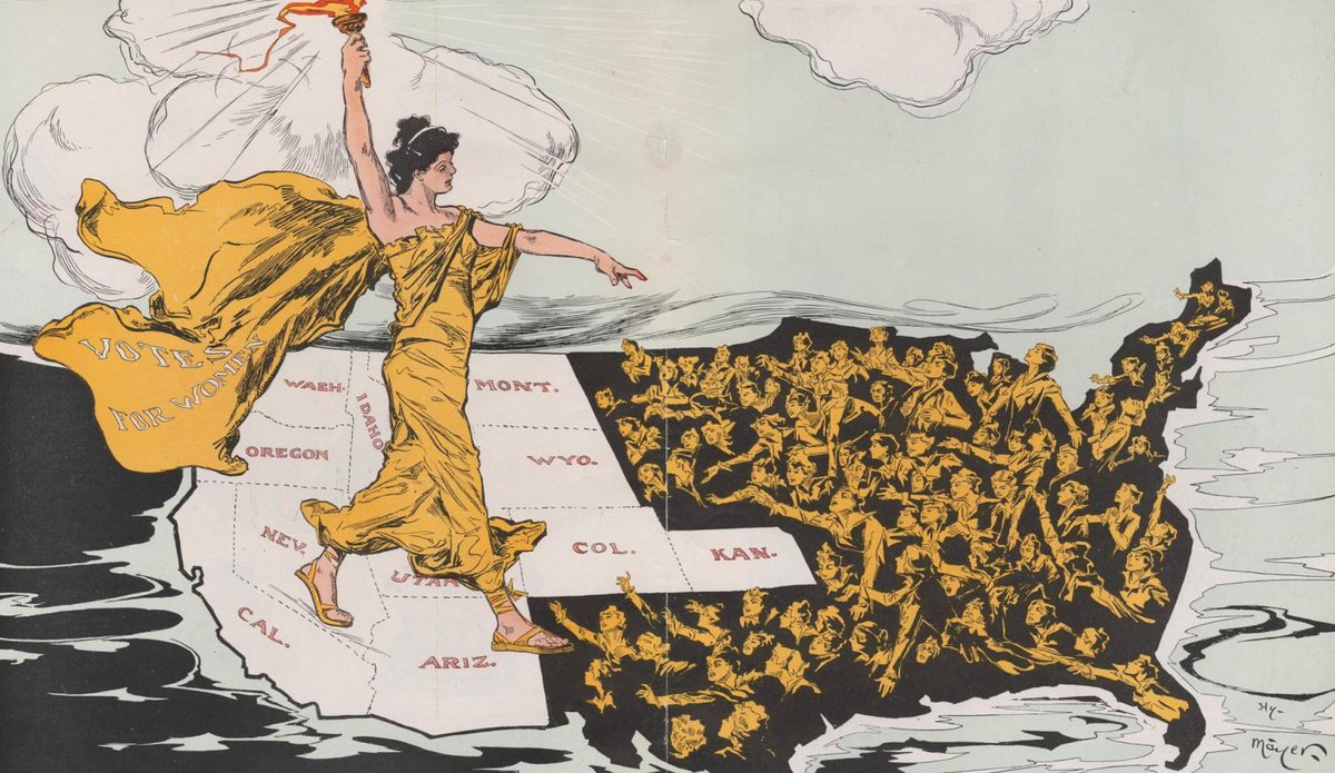 Awakening : Awakening cartoon western women vote fought equality | Myko
