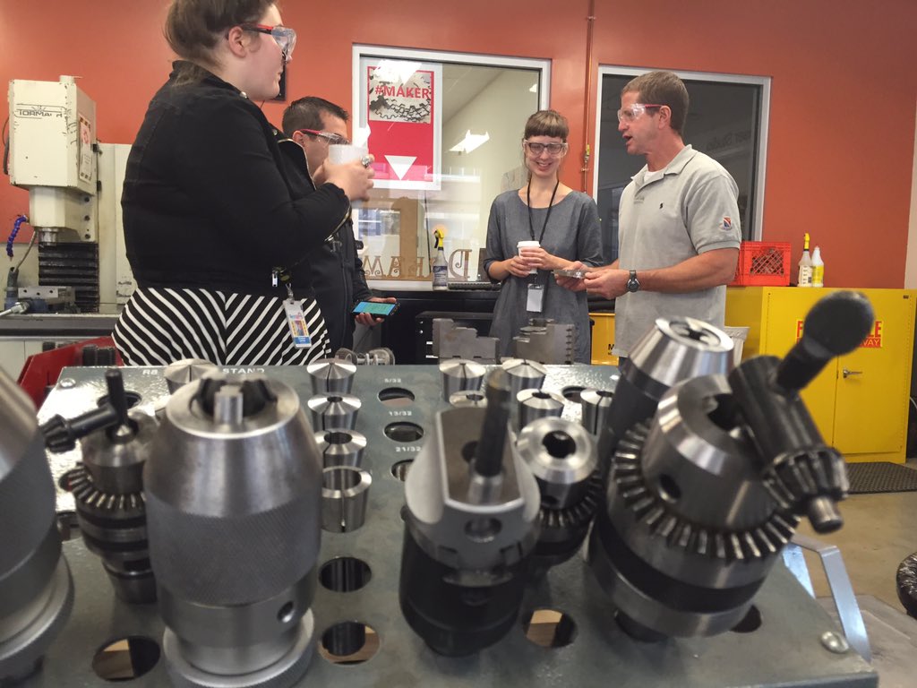 scotthand's tweet photo. .@FCASD middle school tech ed teachers being inspired @TechShopPGH and being #FCBold. @FCASDEdTech https://t.co/6zyBIXyiP0