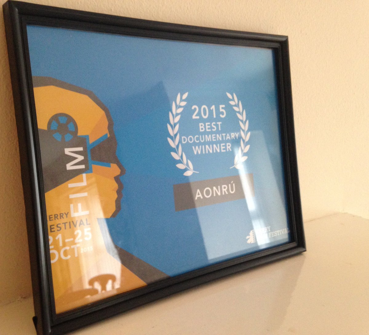 AonruShortDoc's tweet photo. We won 'BEST DOCUMENTARY' @KerryFilmFest 2015! YAY!Thanks to #KFF2015 staff! #Documentary #Irishfilm #Kerry #shorts https://t.co/XLj6NnaOBW