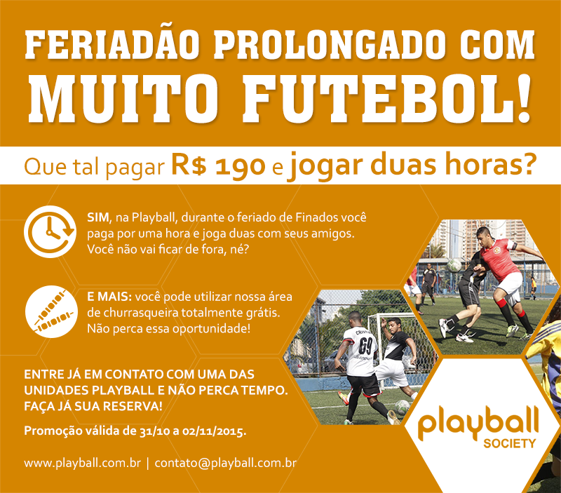 Playballoficial's tweet photo. Esse feriadão vai ficar parado? Vem para Playball bater aquele futebol com os amigos!
#Futnaplayball https://t.co/8svzq2CVJo