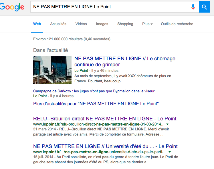MichaelIochem's tweet photo. Coucou @LePoint on devine tes prochains titres dans @google en tapant "NE PAS METTRE EN LIGNE" https://t.co/3FYFV4sFwT