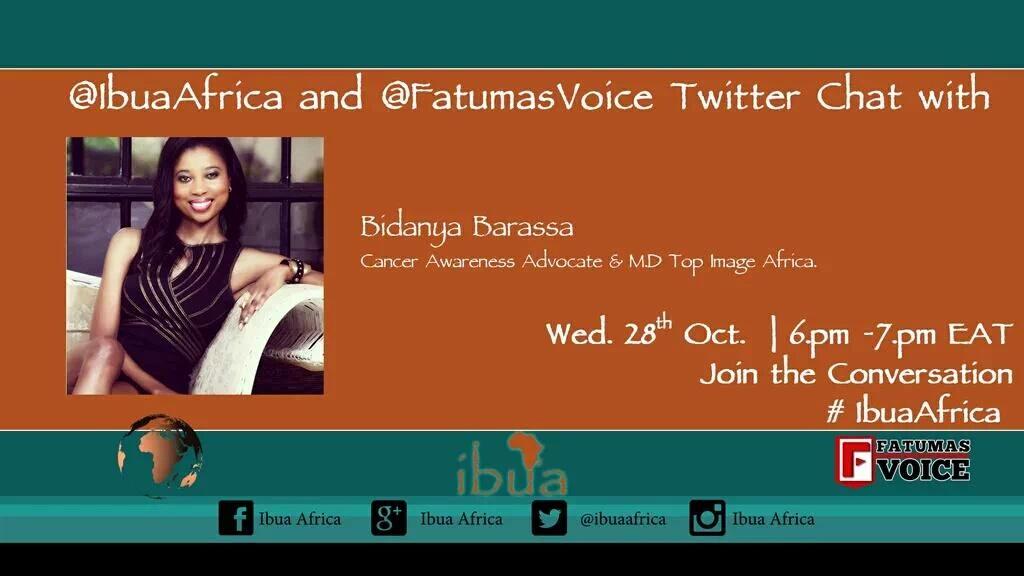.<a href="/BidanyaBarassa/">Bidanya Barassa</a> is a cancer awareness advocate &amp; MD Top Image Africa. Make a date w/ her this week on #IbuaAfrica