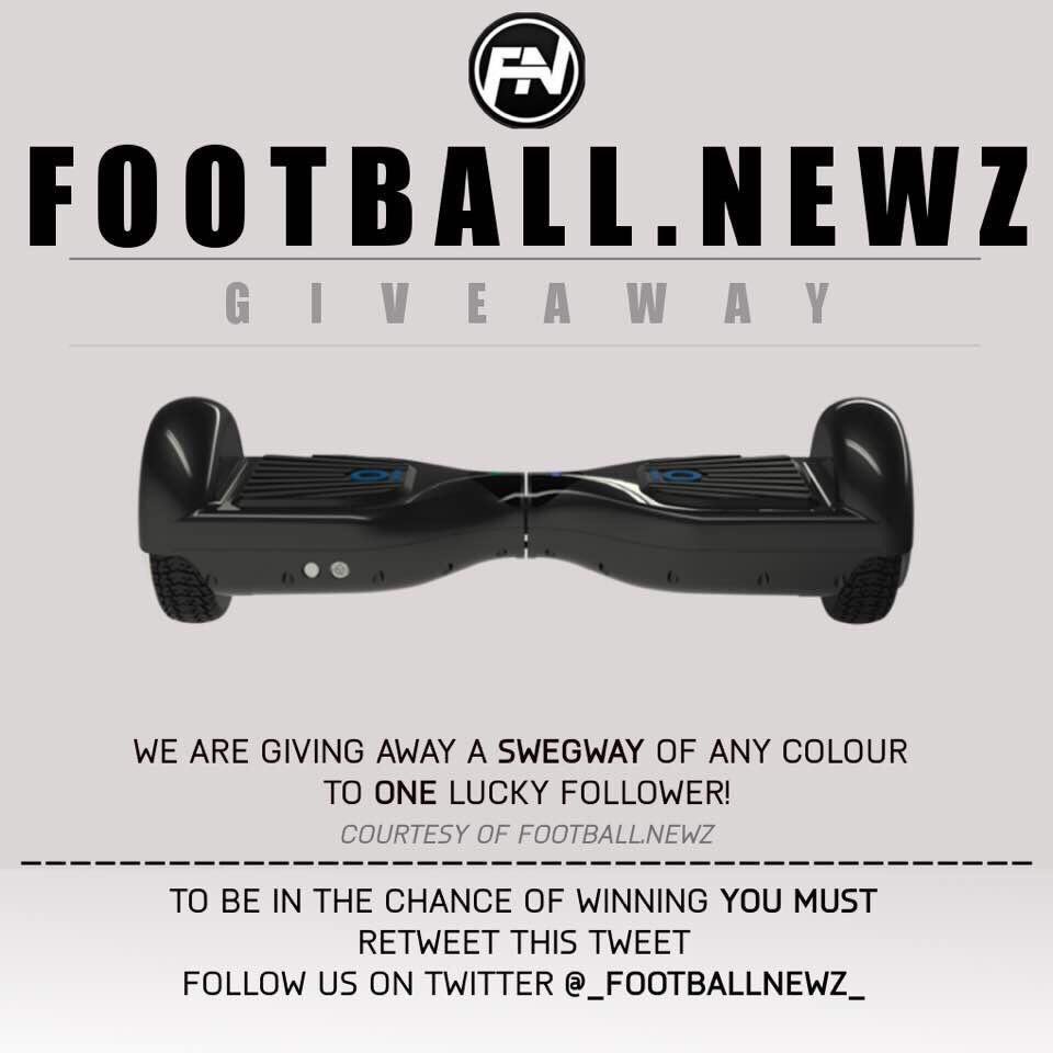 FootballNewzIG's tweet photo. Swegway giveaway!
To enter just:

1. RT this tweet
2. Follow our account

Announced 1st November

Good luck https://t.co/m3pKNyCj9k