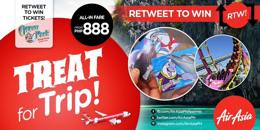 AirAsiaFilipino's tweet photo. [#AirAsiaRTtoWIN] Book our promo for the holidays @ https://t.co/lY4ur5Jlb0. RT this to WIN Ocean Park HK Passes! https://t.co/T6NeXyzjZZ
