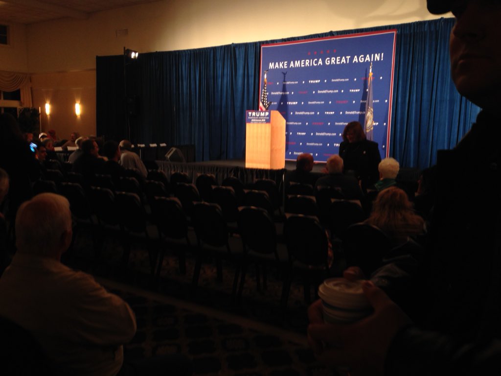 SeanColahan's tweet photo. Early risers here @ #Trump #TownHall @ the #AtkinsonCountryClub. .@alisonkingNECN 2 have full report on .@necn #FITN https://t.co/8Qo3ka49f1