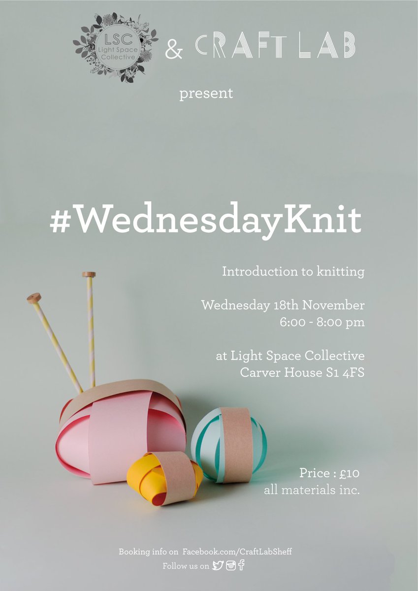 _lightspace's tweet image. We're excited to welcome @CraftLabSheff as a member. Theyl be holding regular #knittingworkshops with us! @iLoveS__
