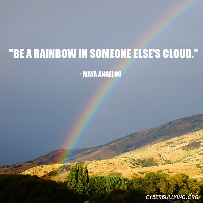 onlinebullying's tweet photo. Be a rainbow. #bullyingpreventionmonth #passiton https://t.co/lAt3dFvqRb https://t.co/EGyU6nFSsm