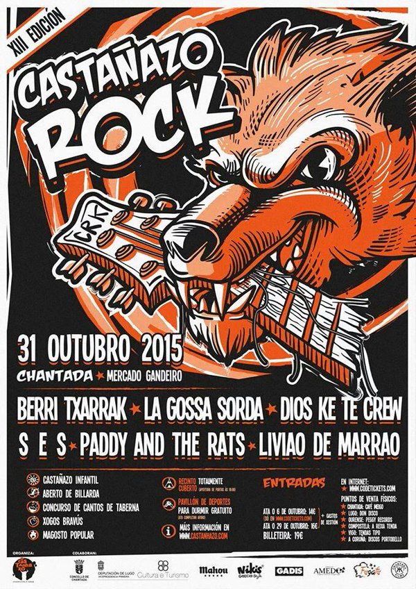 OCastanhazo's tweet photo. Non deixedes de darlle RT ao noso cartel. Entraredes no sorteo dunha entrada e unha camisola do #CastanhazoRock2015 https://t.co/L03V6JJWxe