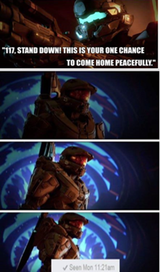 EBGamesAus's tweet photo. Master Chief's reply 6 hours later... "Lol no."
Who's headed to a Midnight Launch tonight?! https://t.co/tr30PmVIOA https://t.co/z2QRfbloEE