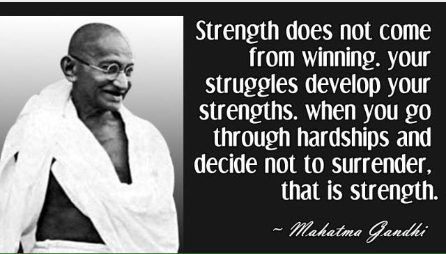 fractually's tweet photo. Strength from struggle #mondaymotivation #mentalhealth #staystrong #gandhi https://t.co/0UyBDDrtry