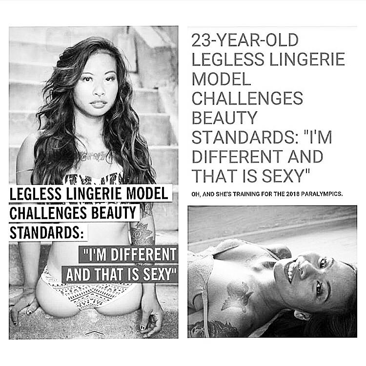 CURVE_PROJECT's tweet image. Legless lingerie model challenges Beauty standards. "Different is Sexy"