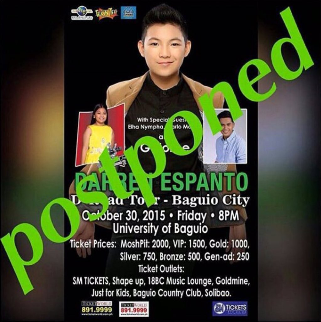 espantodarren1's tweet photo. #DRoadTourBaguio has been Postponed! https://t.co/WQQleAPTdX
