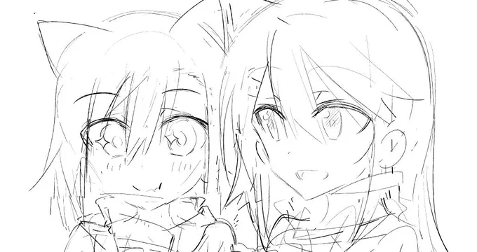 単行本の特典やらおまけページやらがあらかた片付いてきました。こちらは下描き。今回も何店舗さんかあるのでまた詳細などでましたら告知しますね～ 
