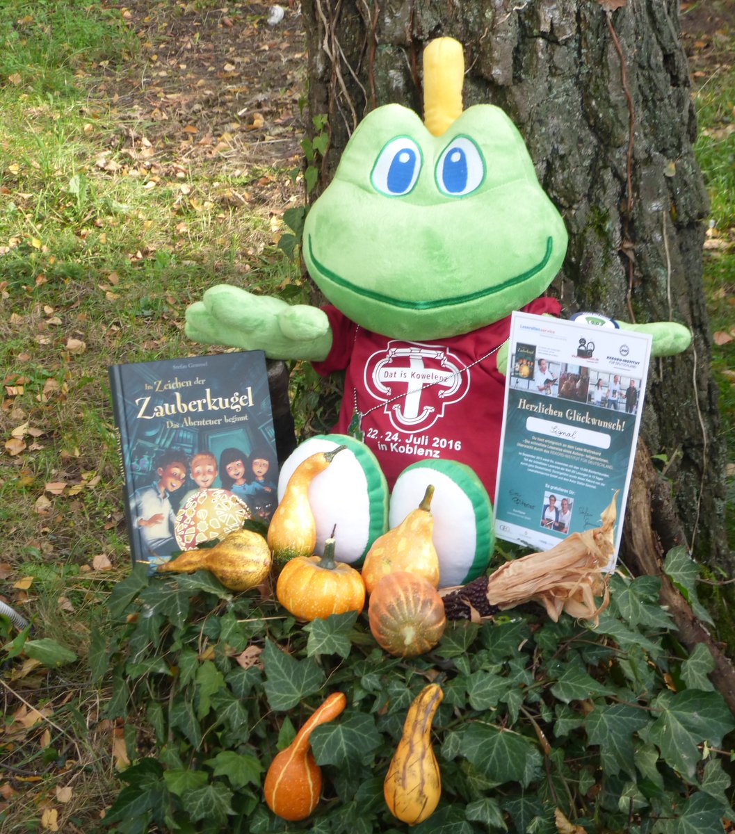 St_Gemmel's tweet image. Ein ganz besonderer Lese-Weltrekordler: Signal, das #geocaching Maskottchen - mit Urkunde! #carlsen #leserattenGmbH