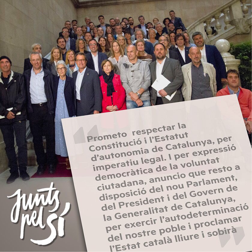 jorditurull's tweet photo. Aquesta és la promesa que els diputats de @JuntsPelSi hem fet en recollir l'acta de diputat al #Parlament https://t.co/NF4QY5V2Qg
