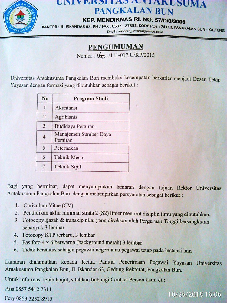 Penerimaan Dosen di Univ. Antakusuma <a href="/InfoPBUN/">Info Pangkalan Bun</a> <a href="/PangkalanBun310/">PangkalanBun31059</a> <a href="/infosukamara/">Info Sukamara</a> <a href="/info_lamandau/">infolamandau</a> <a href="/Info_Kalteng/">Info Kalteng</a> <a href="/dikti/">Dikti</a>