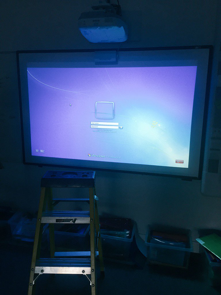 rainbownetltd's tweet photo. We've spent the day installing interactive whiteboards at a school in Weston. #interactive #data #projector https://t.co/OLWeAk9l9K