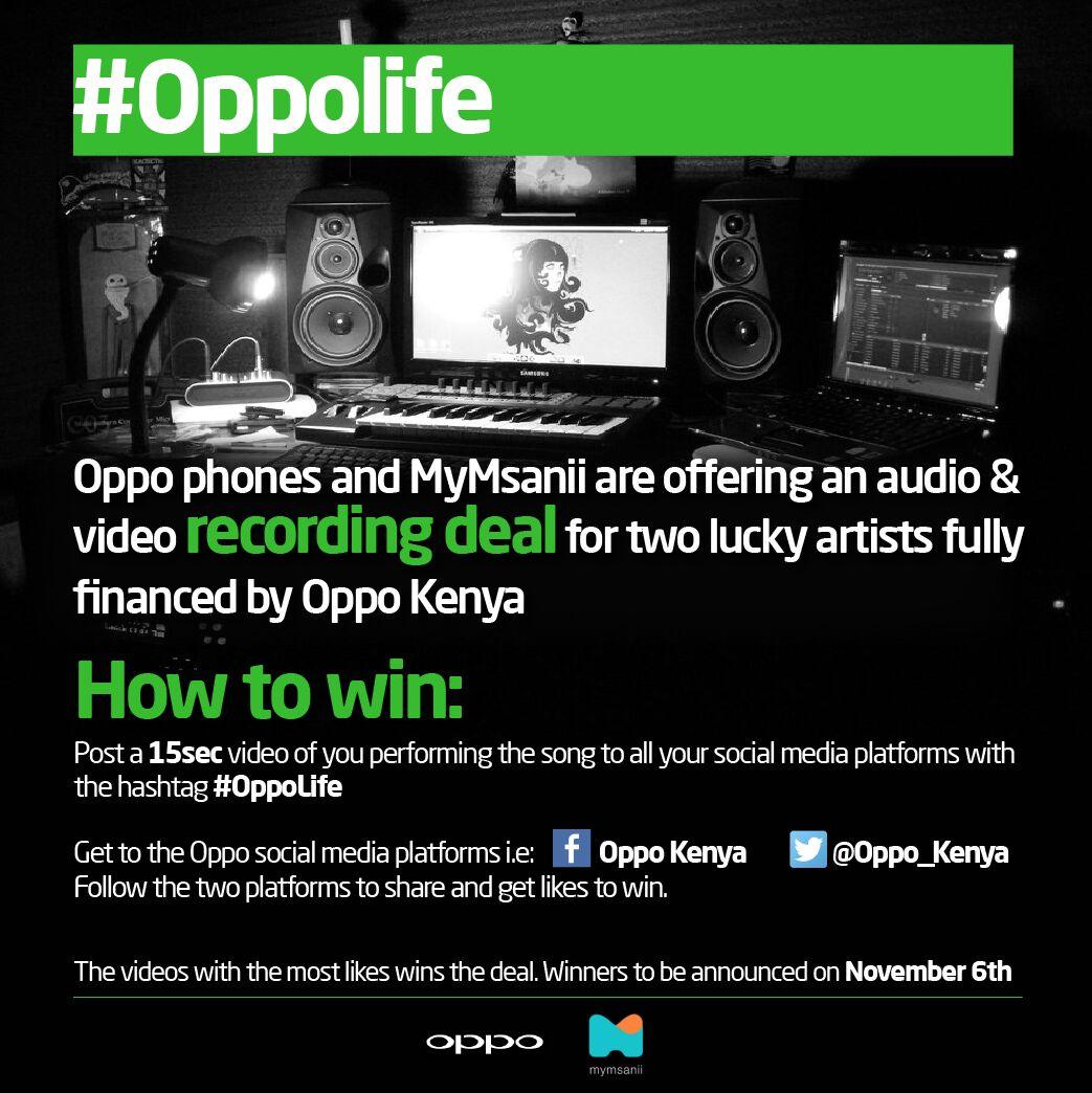 _Amtesh_'s tweet photo. "@MuzikiKenya: Win an audio & video recording deal financed by @oppo_kenya cc @MyMsanii
#OppoLife https://t.co/tpp0sWd7E5" @SmoothPoetKE