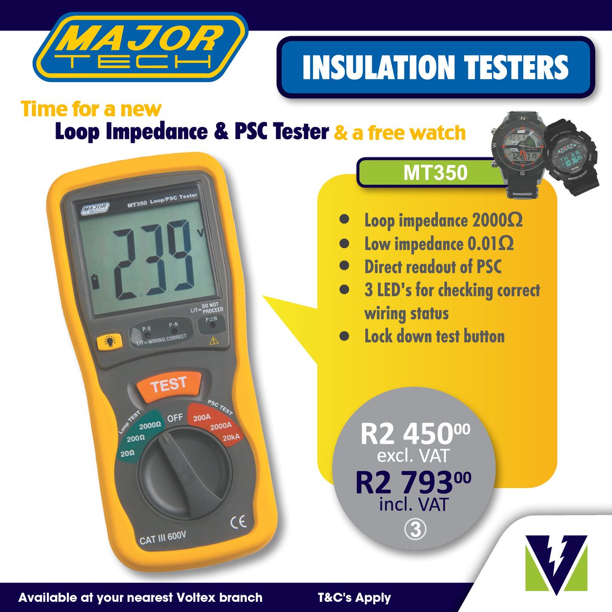 voltexsa's tweet image. Purchase a #MajorTech Insulation Tester &amp;amp; get a Watch for Free. T&amp;amp;C&apos;s apply.  fb.me/3rcPc47TC
