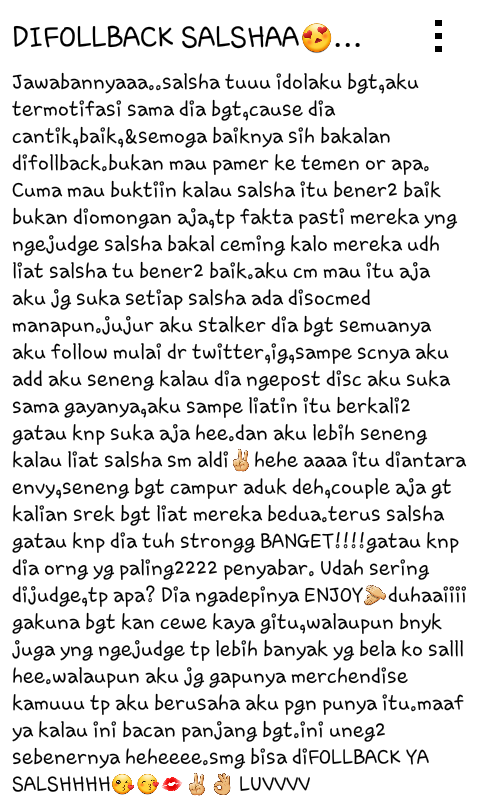 Lutfifiaaa's tweet photo. Semoga yaaa... @salshaabilaa @AngellAlika @SLCreative8 #Happy1MSalshalova https://t.co/w9knDHUhR1