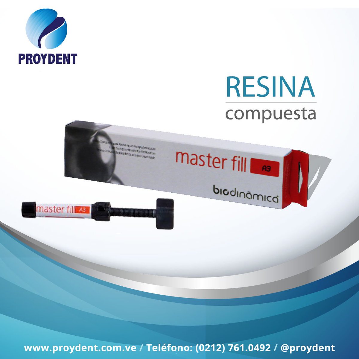 Proydent's tweet image. Master Fill #ResinaCompuesta fotocurable(1 jeringa de 4 g).Contáctanos al 02127610492#EquipoProydent #MaterialDental