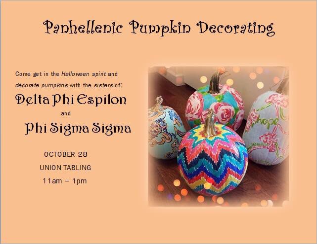 bptpanhellenic's tweet photo. Join us to paint pumpkins Wednesday from 11am-1pm in the union! 🎃🎨 https://t.co/Cwwa9Ro5U9